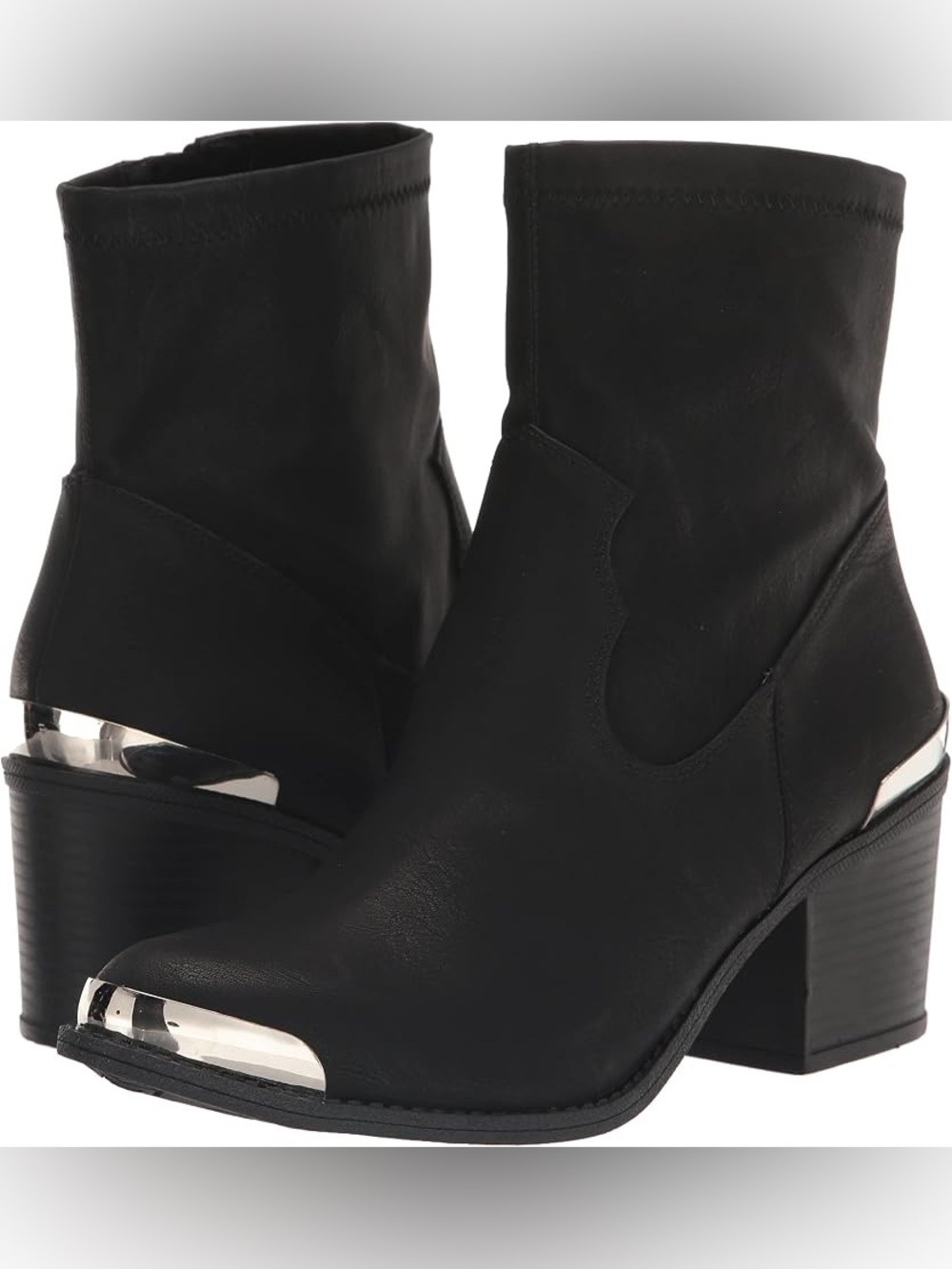 *NWT* Dirty Laundry Black Silver Trim Heeled Booties